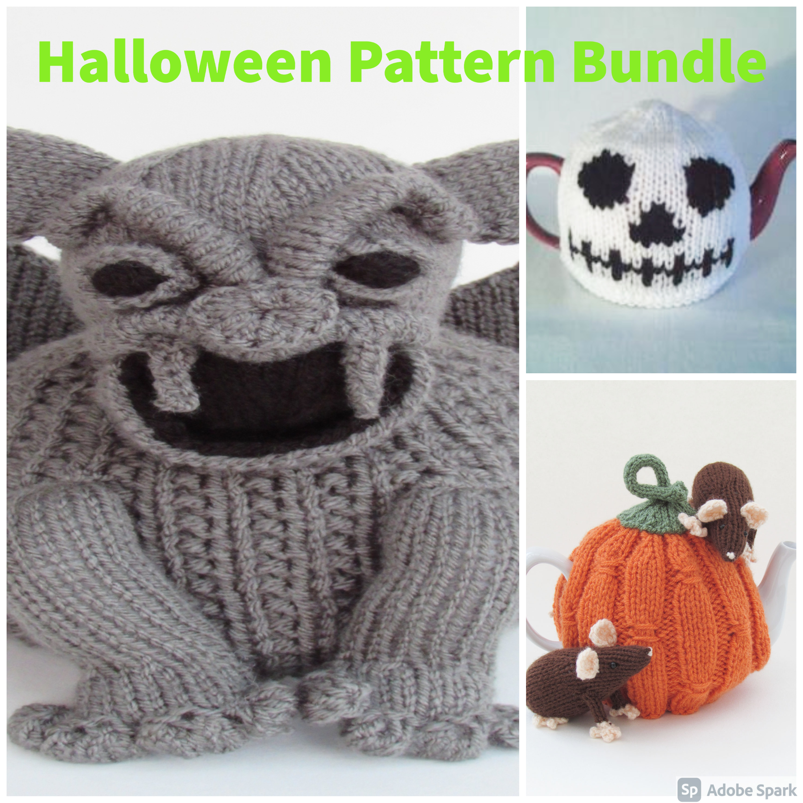 Halloween Tea Cosy Knitting Pattern Bundle